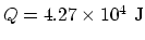 $Q=4.27\times 10^4 ~\rm J$