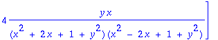 E := vector([2*(x^2-1-y^2)/((x^2+2*x+1+y^2)*(x^2-2*...