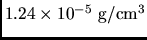$1.24 \times 10^{-5} \rm g/cm^3$