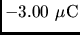 $-3.00 \rm\mu C$
