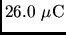 $26.0 \rm\mu C$