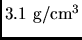 $3.1  \rm g/cm^3$