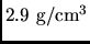 $2.9  \rm g/cm^3$